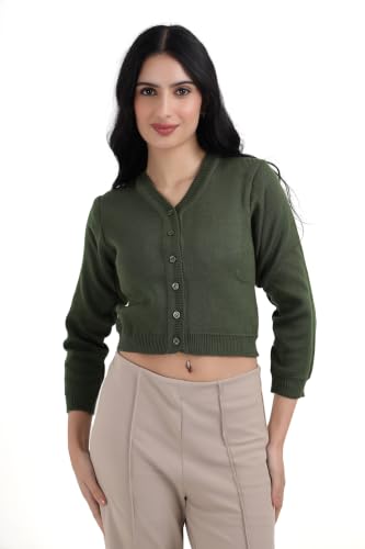 Image of Women Winter Wear V-Neck Full Sleeves Regular Fit Woollen Blouse
