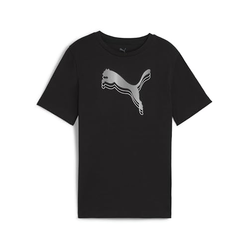 Puma Mädchen ESS METALLIC Tee G T-Shirts, Puma Black,