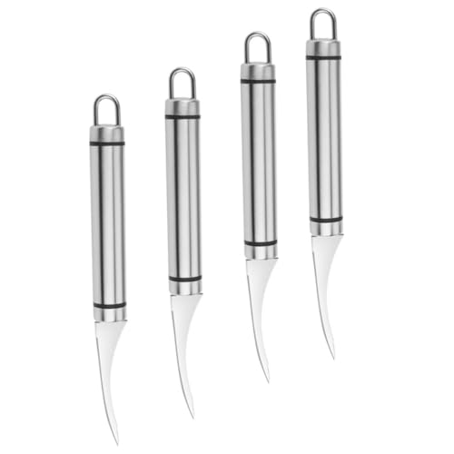 TOYANDONA 4 Piezas Pelador de Gambas de Acero Inoxidable de Herramientas Ergonómicas para Quitar Línea y Pelar Camarones Utensilios Prácticos para Cocina Segura