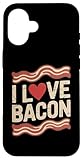 Photo Gallery i love bacon heart design per gli amanti della carne custodia per iphone 16 Photo Gallery i love bacon heart design per gli amanti della carne custodia per iphone 16