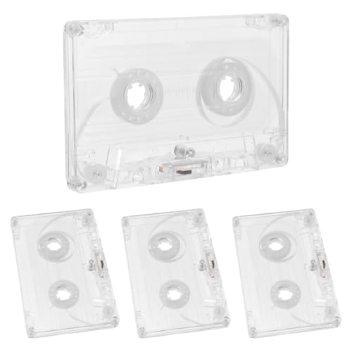 ARTIBETTER 4Pcs Clear Cassette Tape Storage Case Transparent Retro Design for Blank Audio Tapes for Music Lovers and Collectors Flexible Organization for Various
