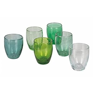 Villa d’Este Home Tivoli Acapulco 5910819 Waterglazen van mondgeblazen glas, 300 ml, 6 stuks