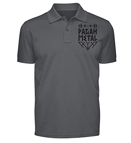 Polo Pagan Metal anthracite pour festivaliers | Idée cadeau rock et mythologie