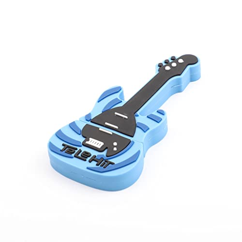Hsthe Sea Unidad flash USB de 32 GB USB 2.0 con forma de guitarra con diseño de dibujos animados para almacenamiento de datos (azul)