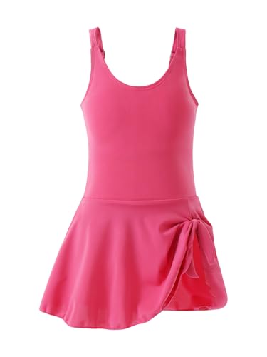 Image of Girls One Piece Swimdress Floral Skirt Bathing Suit Swim Hawaiian Beach Swimwear 4-14Y