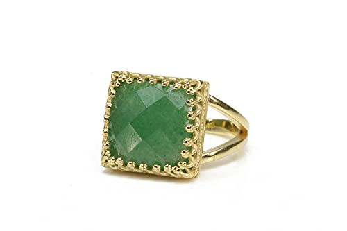 Bague en aventurine verte pour sublimer vos tenues bohèmes au quotidien