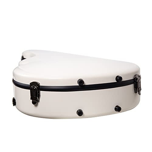 Image of Crossrock Fiberglass Case for 16 inch Archtop /Hollow Body /Jazz Electric Guitars - Fits Gretsch Electromatic, Ibanez, Epiphone, Gibson ES Series - Includes TSA Lock - Milky White (CRF2020JA16MW)