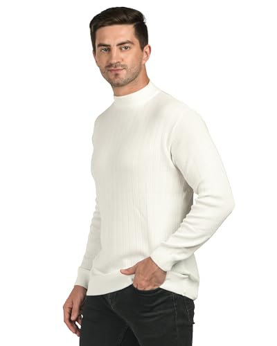 Image of Men Woolen Round Neck Solid Striped Design Pullover Heavy Rainbow Fabric Winter Wear Pure Wool Cardigan for Men Fully Warm Pullover Free Sizes