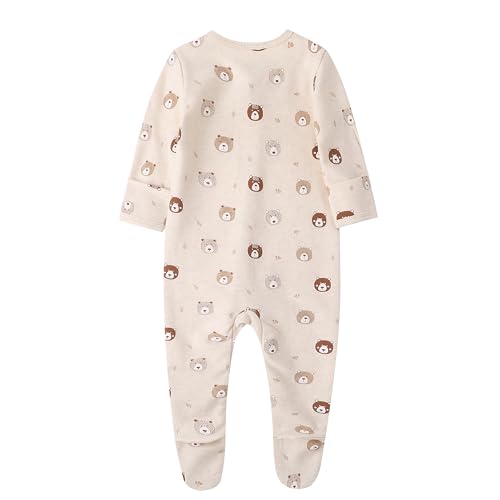 Image of O2Baby Baby Boys Girls Organic Cotton Zip-Front Sleeper Pajamas, Footed Sleep 'n Play