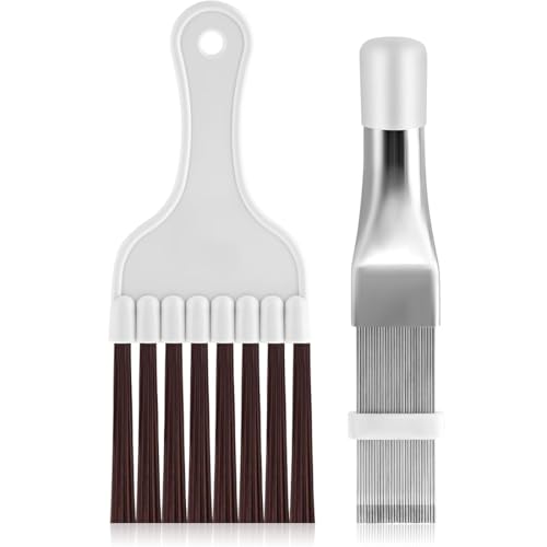 OIGWBPH 2 Stücke Kondensator Reinigung Kamm, Klimaanlage Kondensator Flosse Kamm, Lamellenkamm, Edelstahl Flosse Reinigung Bürste, Verdampfer...