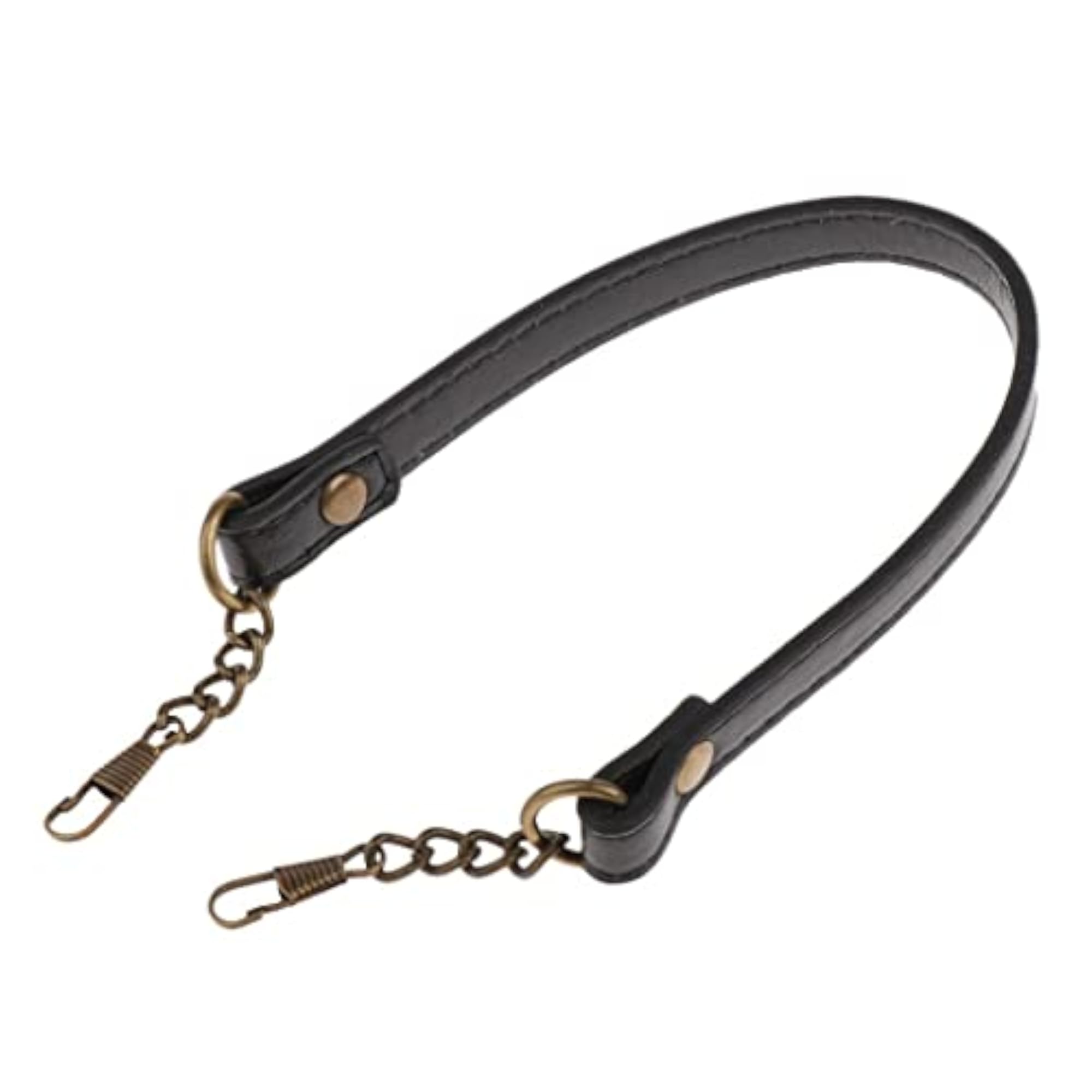 Short Bag Strap Replacement PU Leather Handle, Black