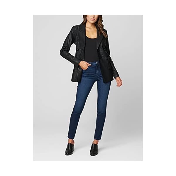 [BLANKNYC] Womens Double Breasted Long Vegan Leather Blazer - Image 4