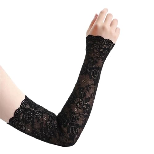Manguitos de encaje para mujer de hilo de malla largo sin dedos BOJHGO pack de 2 pares