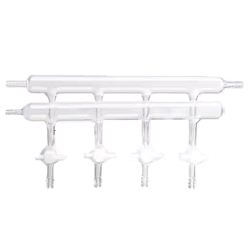 Dual Bank Glass Vacuum Gas Distributor Manifold with PTFE Stopcocks on The Ports (4-Port)