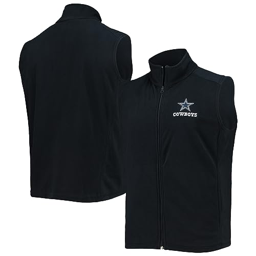 Image of dunbrooke Men's Black Minnesota Vikings Houston Fleece Full-Zip Vest