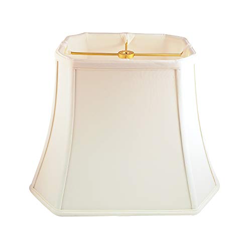 Royal Designs Rectangle Cut Corner Lamp Shade - White - (7 x 10) x (12.25 x 18) x 13.25