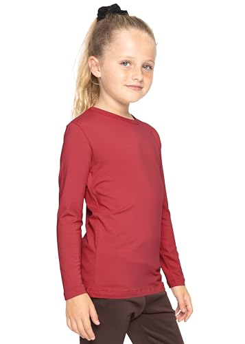 Image of Shirts for Girls Long Sleeve Crew Neck Top, Hoodie or 3 /4 Sleeve Soft Stretch Kids Lightweight Size 2-16