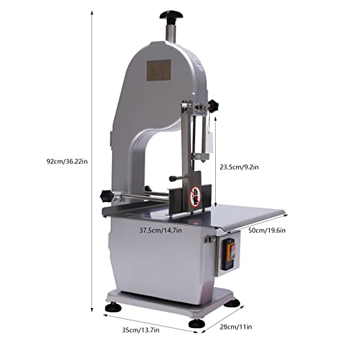 110V Bone Saw Machine, 1500W Electric Frozen Meat Cutter, Thickness Range 10-150Mm, Work Table 14.8X19.7Inch, Sawing Speed 15-19M/S, Equipped With 2 Saw Blades Great For Cutting Pig's Hoof Beef #TOP2