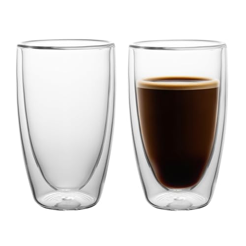 Mugs de vidrio de pared doble 16oz 2 pack NIRA.Z miniatura 1
