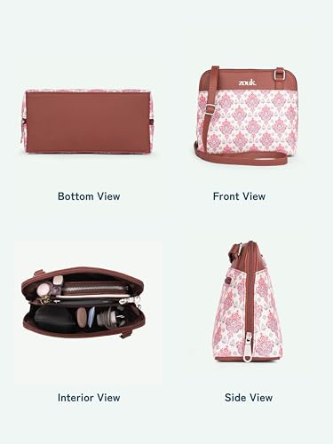 ZOUK Printed Vegan Leather Out Of Office Sling Bag With Adjustable Strap For Women's Girls