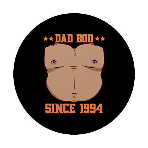 Dad Bod Since 1994 Father's Day Beer Belly PopSockets Swappable PopGrip, Black - Image 3