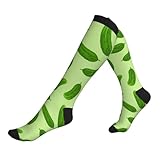 Patrón De Pepino Verde Calcetines De Compresión 50Cm Correr Calcetines De Viaje Deportivos Calcetín Alto Hasta La Rodilla Para Salud Enfermera Atletismo