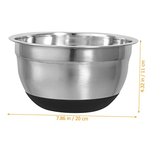Tazón para mezclar de acero inoxidable plateado miniatura 5