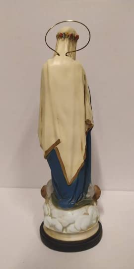 Generico ArteSacraCaravaggio Statua della Madonna Immacolata Concezione, Miracolosa, cm 32,5 (12,79 inches) in resina decorata a mano di produzione artigianale
