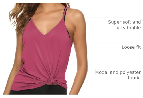 Image of LEXISLOVE Womens Workout Shirts Sexy Open Back Activewear Workout Clothes Sports Yoga Tank Tops
