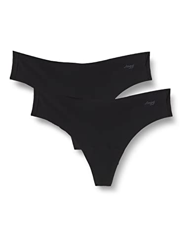 sloggi Women's sloggi Zero Microfibre 2.0 Hhipstring 2P Briefs, Black, L