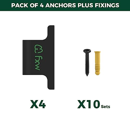 FXW Fence-to-Wall Anchor (Pack of 4) for Use with Dog Playpen in Yard, Garden, Doorways, Fireplace, Indoor/Outdoor, Fits All Heights of Playpen, Black│Patented