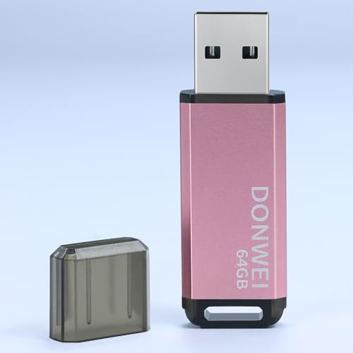 Pen Drive, Pendrive 64 GB, Memoria USB 2.0 64 GB, USB 64GB con Indicador LED para Almacenar y Realizar Copias de Seguridad de Datos- Rosa