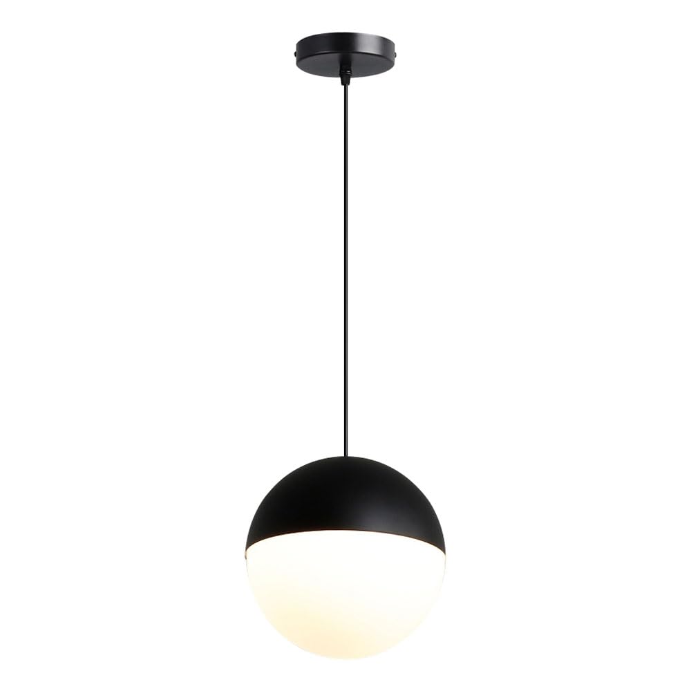 ZGDHWCR Creative Spherical Glass Pendant Lamp, Modern Industrial Style Metal Hanging Light, E26 Light Source Flush Mount Chandelier, Living Room Restaurant Kitchen Island Decoration Light Fixtures