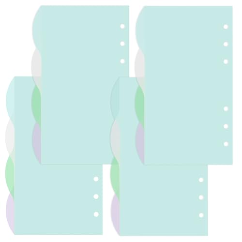 DY.2ten Ordner Trennblätter A6 6 Loch, 16 Blätter/4 Sets Kunststoff Register, Farbige Index Teiler für Ringbuch, Planer, Notizbuch