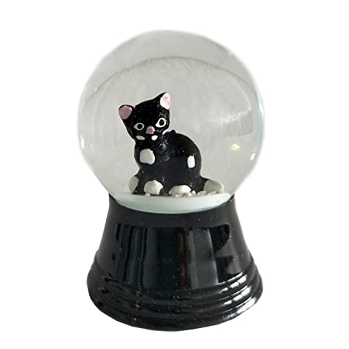 Schneekugel aus Echtglas - Fast wie echter Schnee Motiv sitzende Katze...