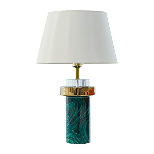 Lampe de bureau en céramique anti-éblouissement abat-jour tissu