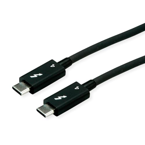 ROLINE Câble Thunderbolt™ 4, C-C, ST/ST, 40Gbit/s, 100W, passif, noir, 0,5 m
