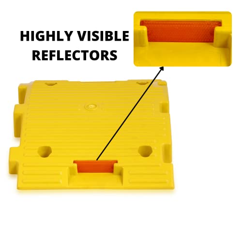 Image of ABS INDUSTRY Safety Speed Breaker 50mm PVC Road Hump Pack of 2 Meters (4 Black and 4 Yellow Breakers)