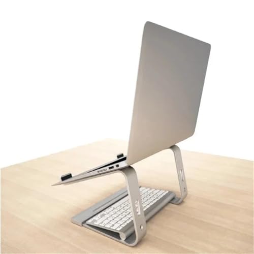 Supporto per Laptop ergonomico in Alluminio Regolabile Notebook Riser per Supporto Portatile per Computer Portatile da scrivania Compatibile 10-16 Pollici Mac Book Air PRO Silver