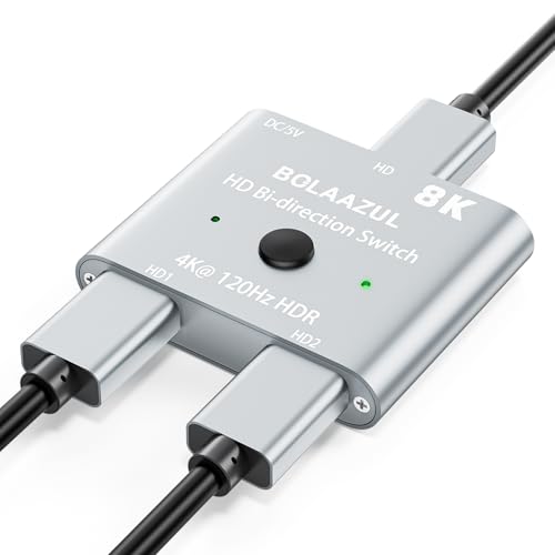 Commutateur répartiteur HDMI 2.1 8K 2 en 1 sortie bidirectionnel 1 entrée 2 sorties, BolAAzuL...