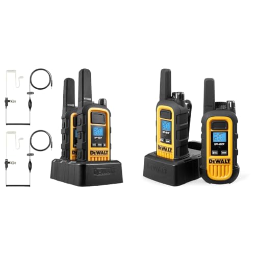 DEWALT DXFRS800 2 Watt Heavy Duty Walkie Talkies - Waterproof, Shock Resistant, Long Range & DXFRS300 1 Watt Heavy Duty Walkie Talkies - Waterproof, Shock Resistant, Long Range