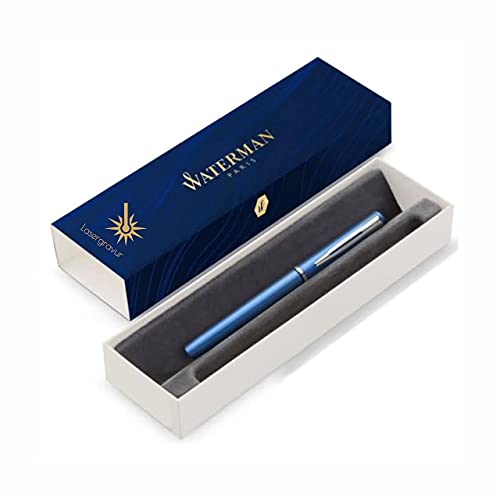 Stylo noble gravure laser haute précision corps bleu design contemporain raffiné