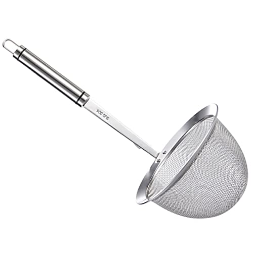 GRADENEVE Cucharón Colador Reutilizable De Acero Inoxidable 304 Con Gancho Para Filtrar Fideos y Otros Alimentos Cesto Colador De Cocina Utensilio De Cocina Práctico y Duradero