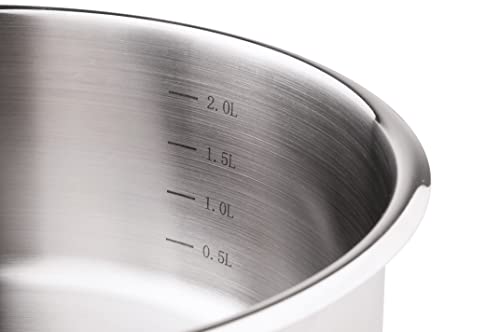 Arthur Martin, Ensemble de Cuisine 10 pièces en Acier Inoxydable - 3 Poêles (20-22-26 cm) et 3 Casseroles (16-18-20 cm) + Ustensiles, Poignées Ergonomiques, Tous Feux Induction, Graduation Intérieure – Image 3