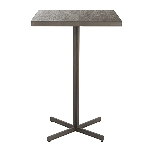 Fuji Industrial Bar Table In Antique Metal And Espresso Bamboo By Lumisource #TOP3