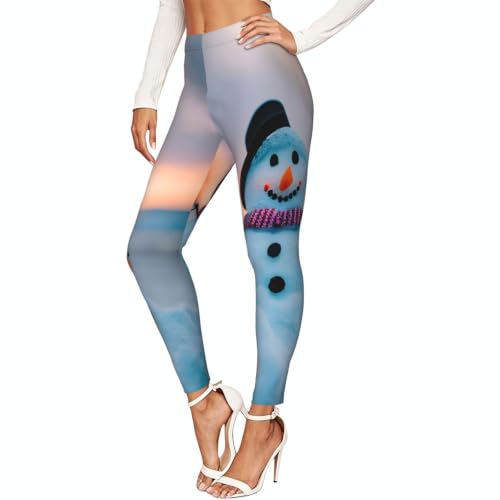 Leggings elásticos de mujer con muñeco de nieve para regalar en Navidad