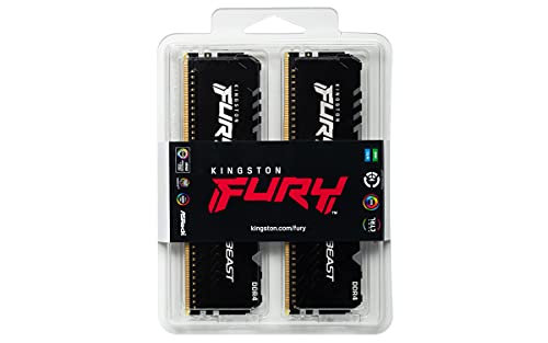 Kingston FURY Beast RGB 16 GB (2 x 8 GB) 3200 MHz DDR4 CL16 stolní paměť sada s 2 KF432C16BBAK2/16