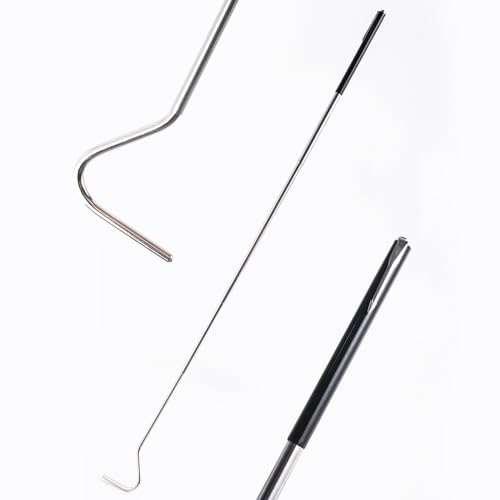 Image of CHANGE MOORE 28 inch Snake Hook Stainless Steel Snake Stick, 1pc Telescopic Snake Tongs Snake & Reptile Hook Retractable Catching Snake Handling Tool, Snake Hook for Ball Python Black