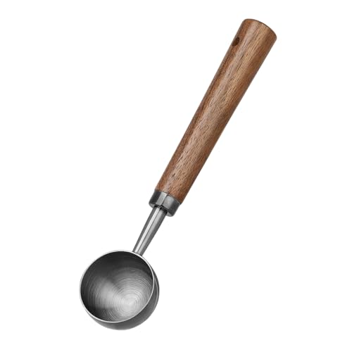 ZenithQuest 15ml Coffee Measuring Scoop Stainless Steel Coffee Bean Spoon with Natural Walnut Handle 1 Tablespoon Measure for Ground Coffee Tea & Cocoa