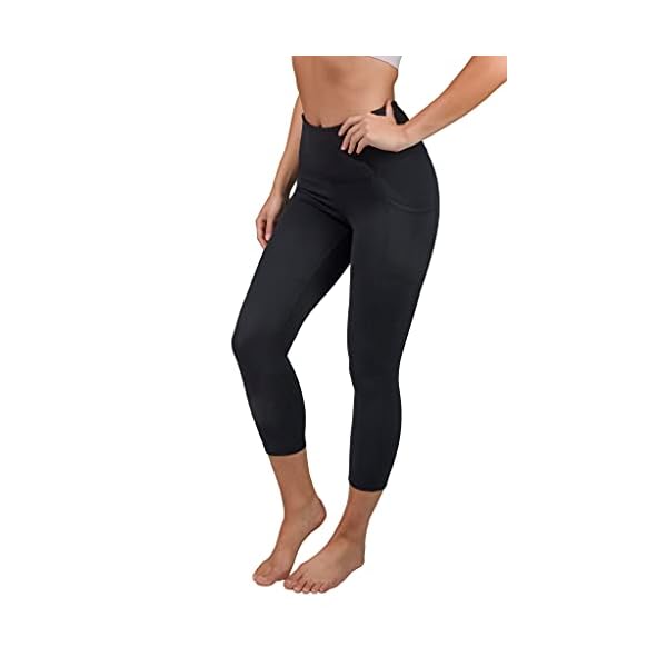 Yogalicious-High-Waist-Squat-Proof-Yoga-Capri-Leggings-with-Side-Pockets-for-Women Yogalicious High Waist Squat Proof Yoga Capri Leggings with Pockets for Women - Classic Black Lux with Pocket - Medium